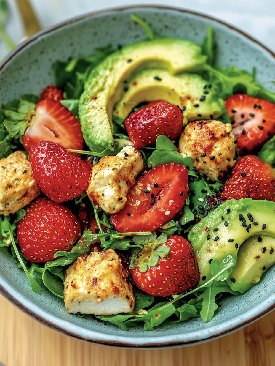 Avokado ve Burratalı Çilek Tavuk Salata – lezzetli 15 dakikalık tarif