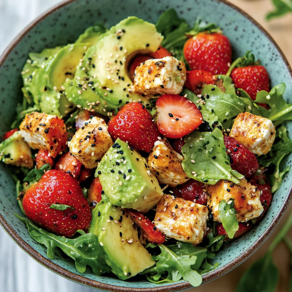 Çilek ve Tavuklu Avokado Salatası