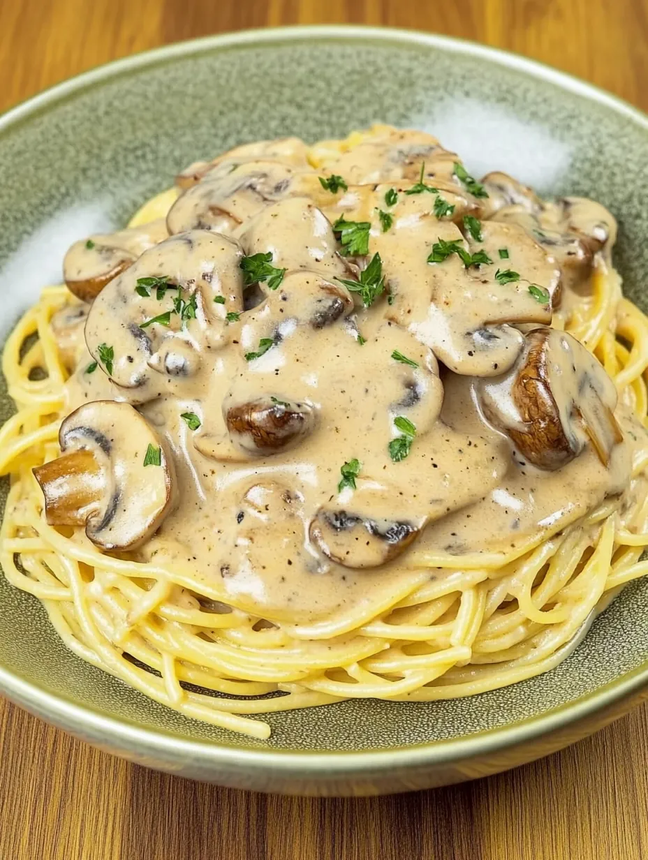 Mantar soslu Spagetti – Kremsi ve Aromatik