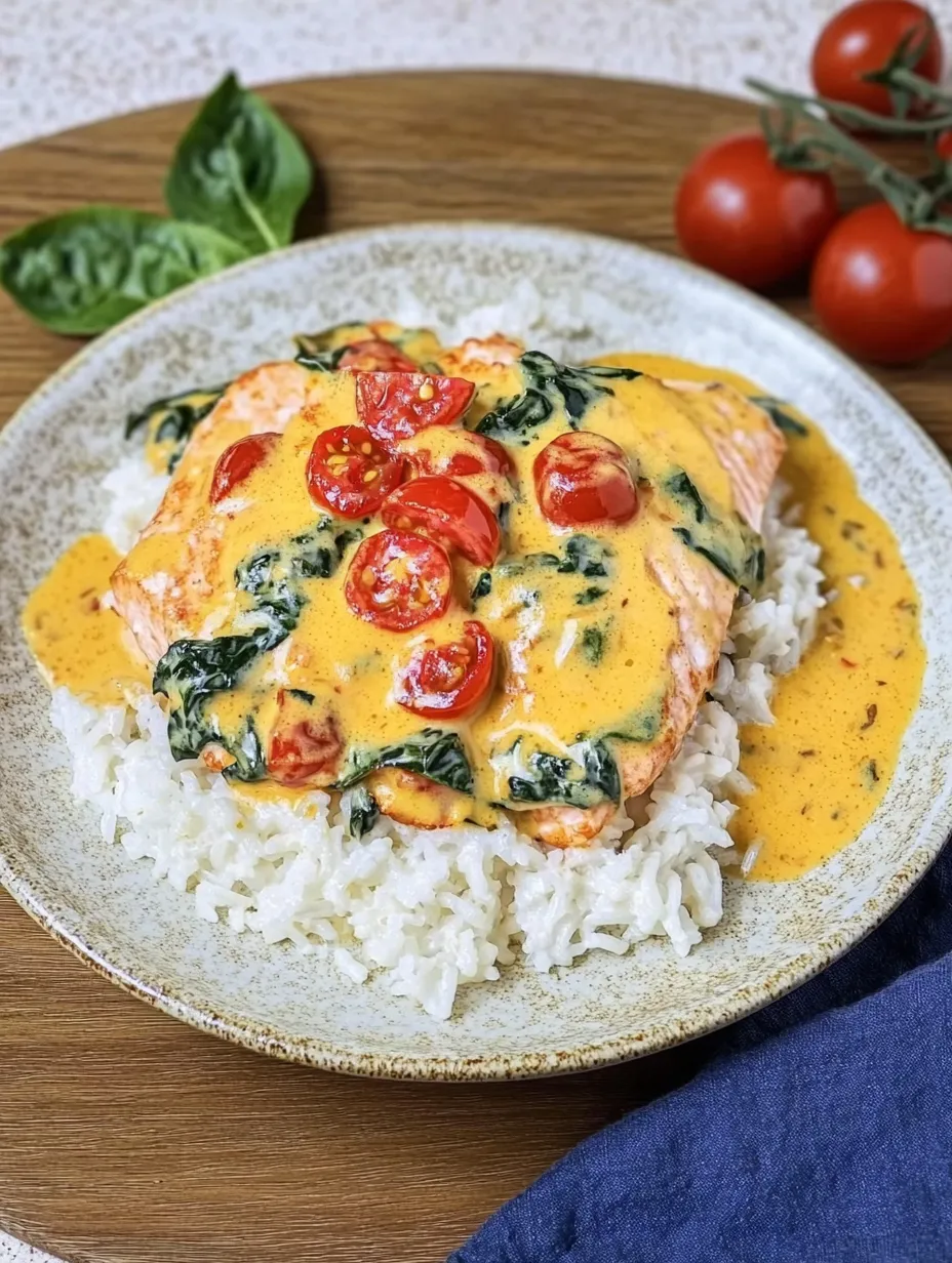 Hindistan cevizli pilav üzerinde parmesan soslu somon – Zarif ve Lezzetli