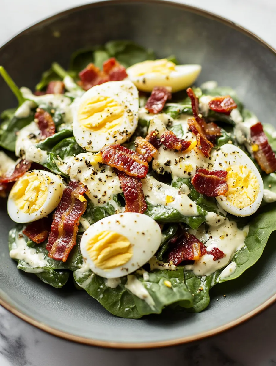 Bacon ve Yumurtalı Ispanak Salatası