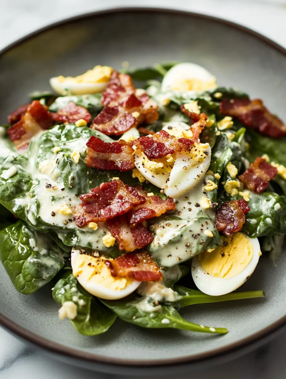 Kolay Bacon ve Yumurtalı Ispanak Salatası