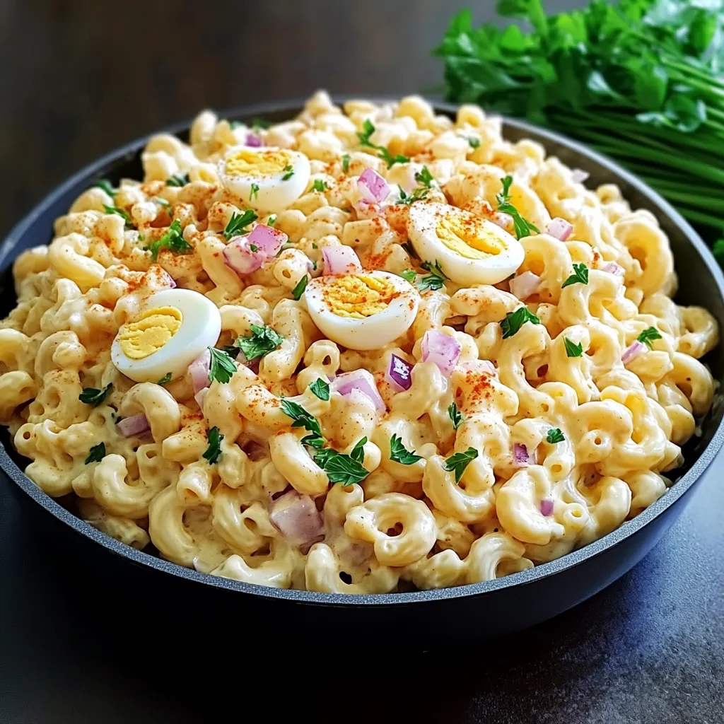 Lezzetli Yumurtalı Makarna Salatası