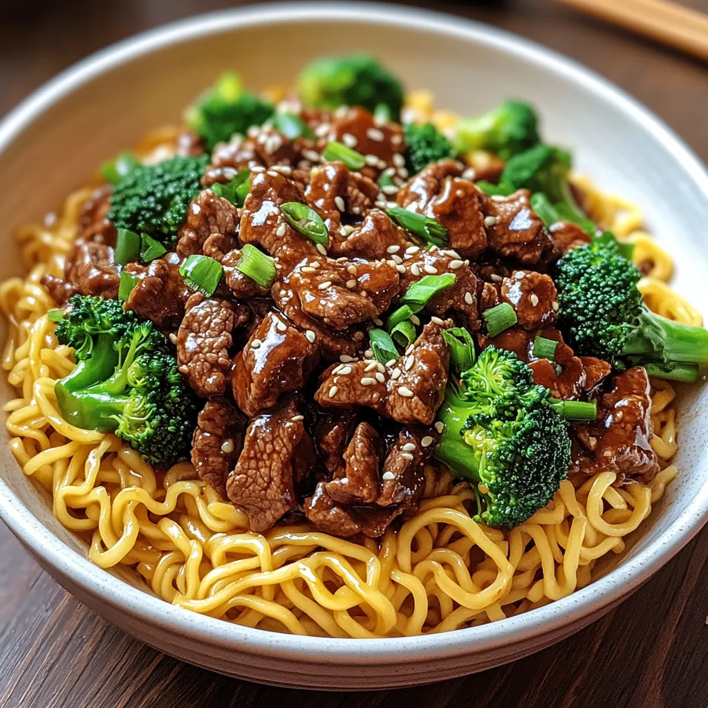 Yapışkan Sığır Etli Noodle