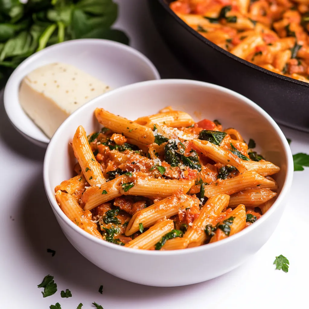 Mozzarella ve Ispanaklı Kremalı Penne